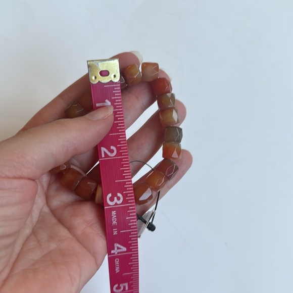 NWT Chicos Red and Brown Stretch Beaded Bracelet - Picture 5 of 6